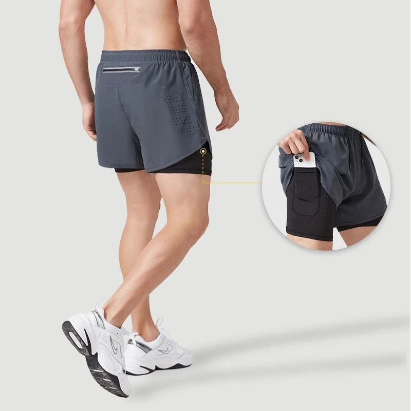 Short Running Homme Double Couche Polyester | Séchage Rapide, Fitness & Sport, 12 Coloris, Tailles S à XXL – CLEVI Paris