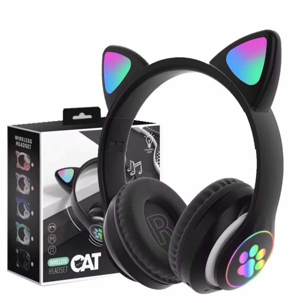 Casque Oreilles de Chat LED Bluetooth 5.0 Carte SD Enfant – CLEVI Paris
