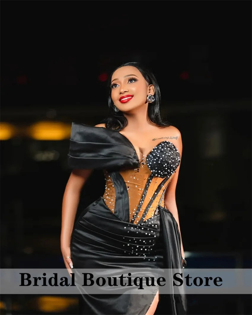 Robe de soirée sirène à cristaux – CLEVI Paris