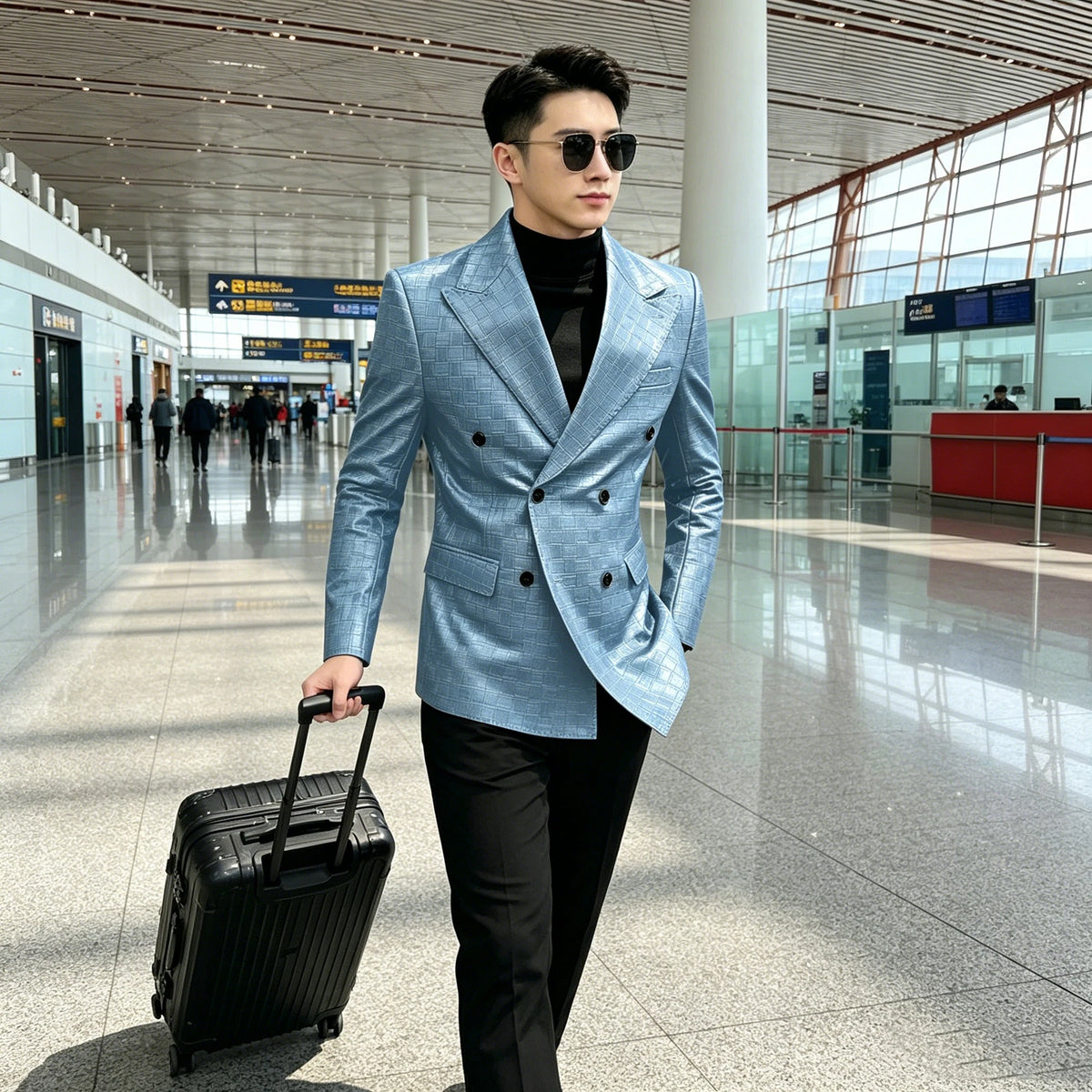 Blazer similicuir homme effet croco – CLEVI Paris