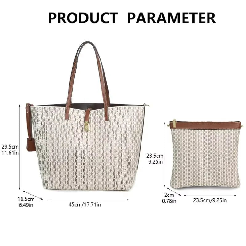 Sac Seau Simili Cuir Grande Capacité Femme Fermoir 45x29cm – CLEVI Paris