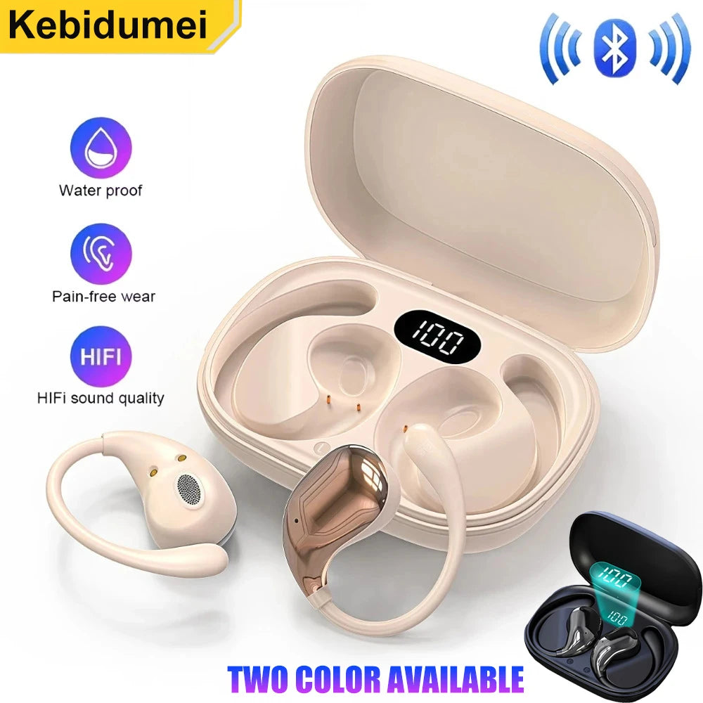 Écouteurs Open-Ear KEBIDUMEI Bluetooth 5.4 LED Tactile – CLEVI Paris