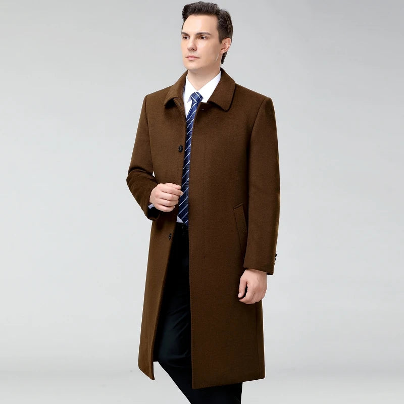 Manteau homme en cachemire à col rabattu – CLEVI Paris