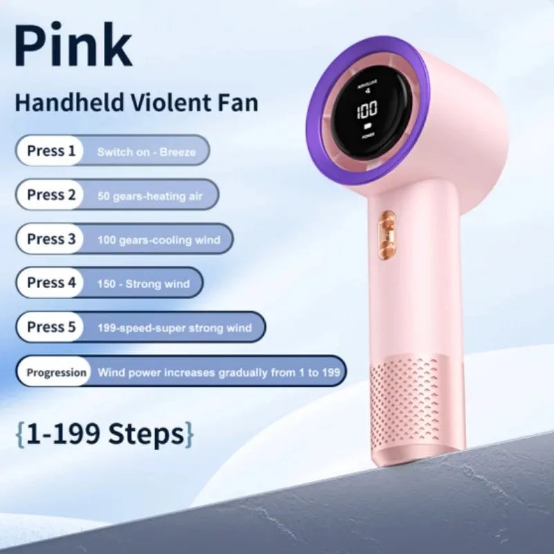 Ventilateur à main rechargeable 100 vitesses USB – CLEVI Paris