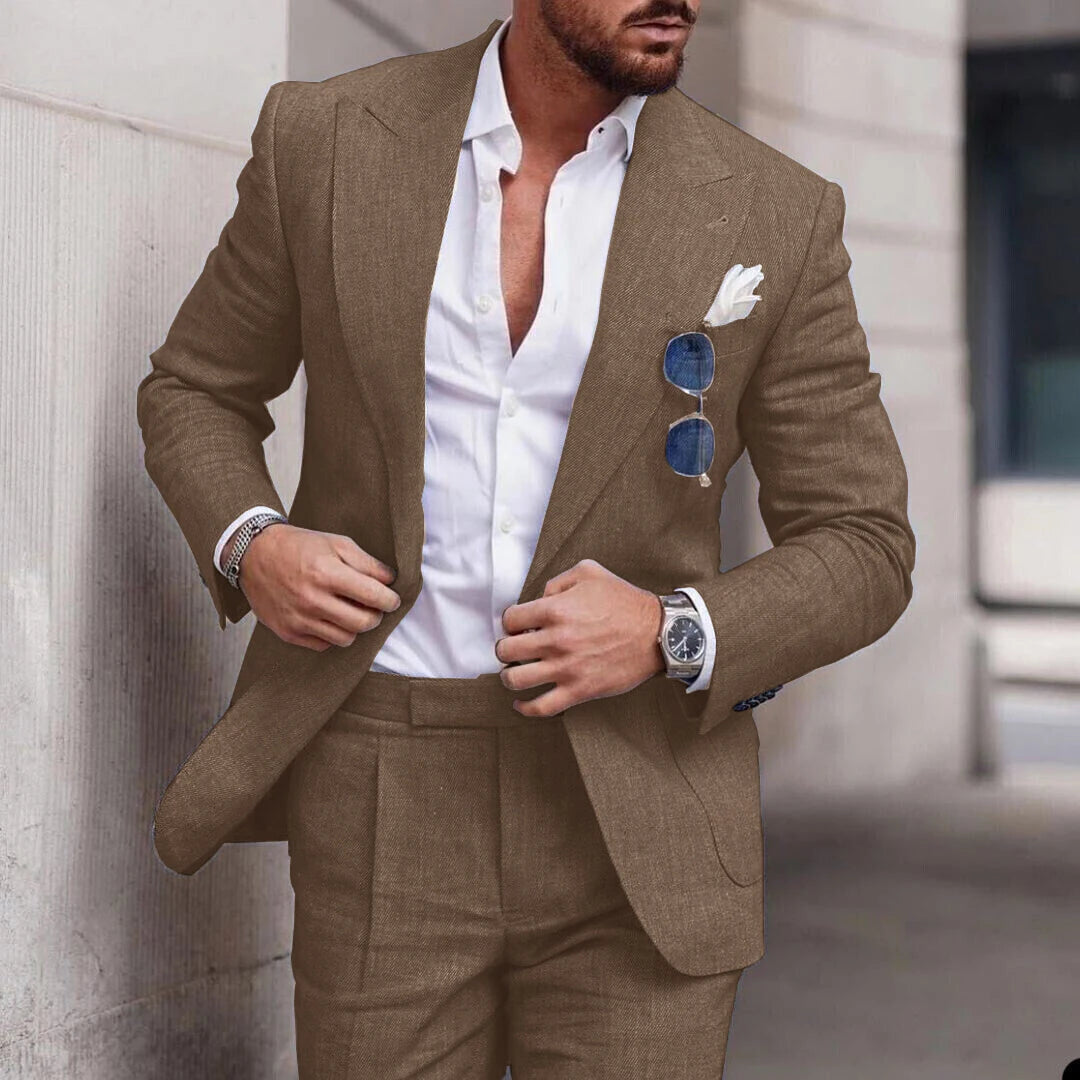 Costume Lin Homme 2 Pièces Coupe Ajustée – CLEVI Paris