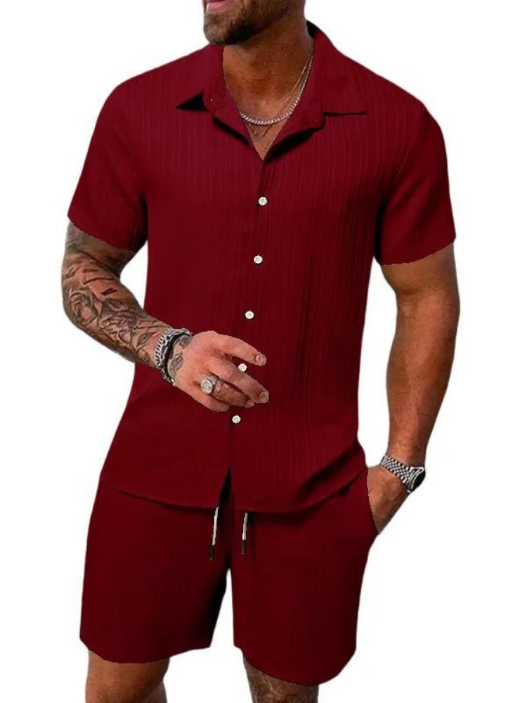 Ensemble homme chemise et short de plage – CLEVI Paris