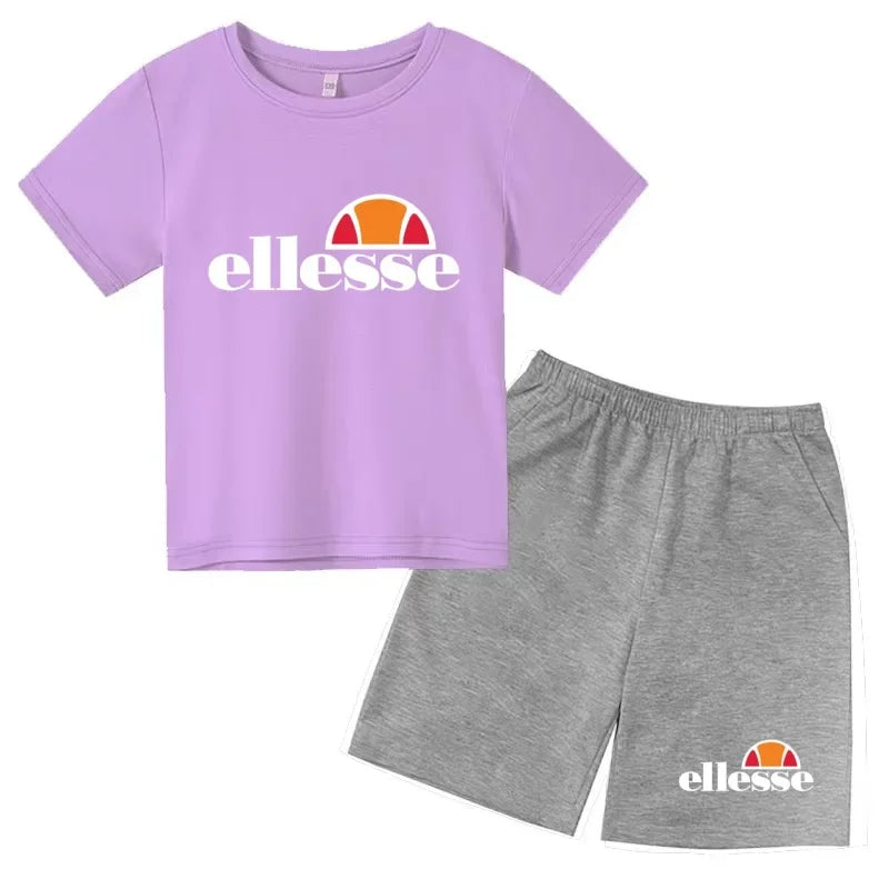 Ensemble enfant imprimé T-shirt et short – CLEVI Paris
