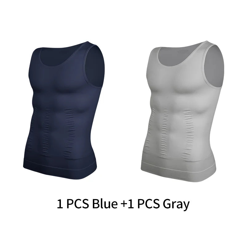 Gaine Amincissante Homme Débardeur Compression Ventre Plat Soutien Dorsal – CLEVI Paris