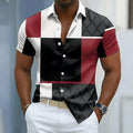 Chemise Homme Casual Manches Courtes Imprimé 3D Color Block Streetwear Été – CLEVI Paris