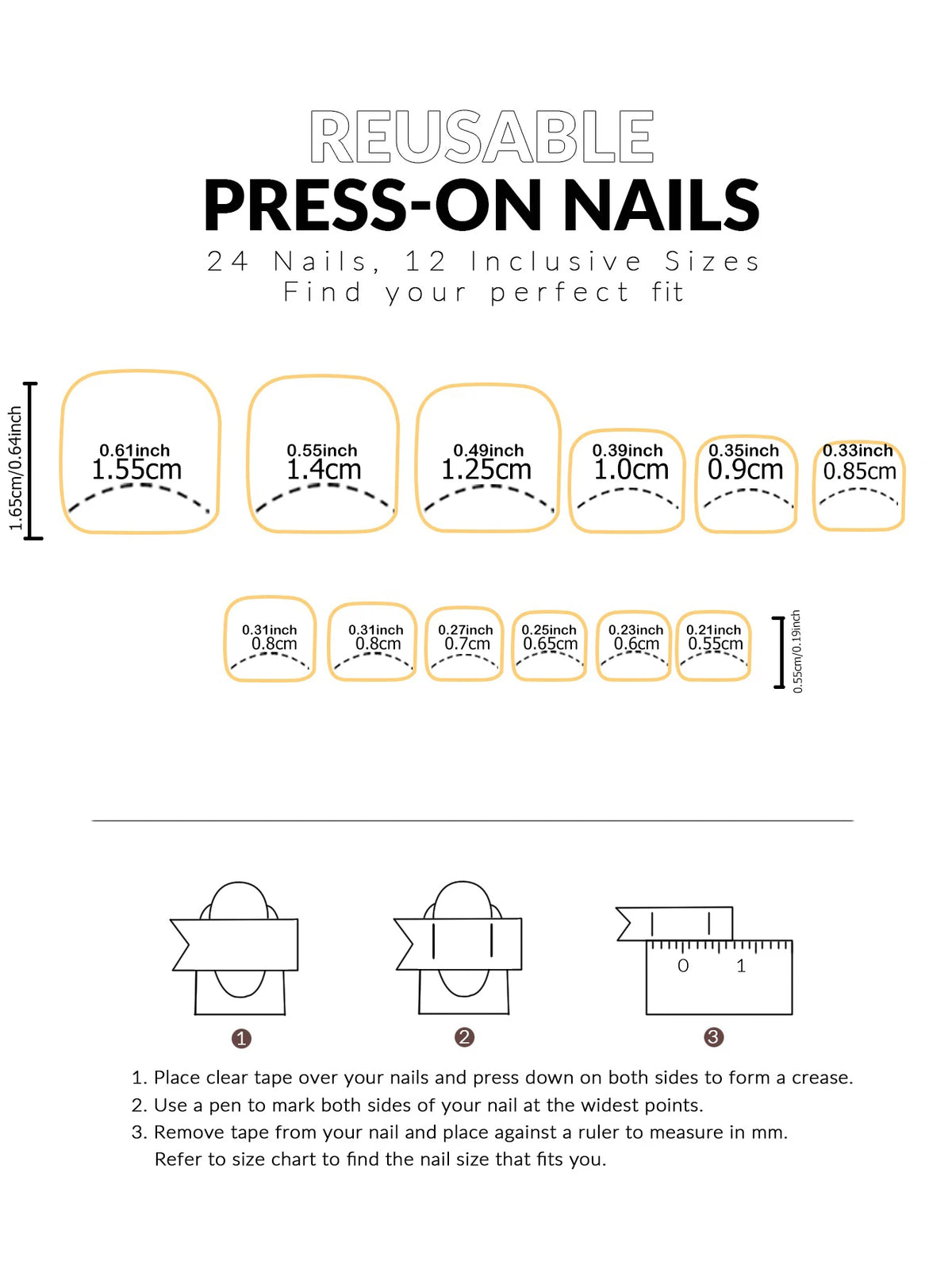 Faux Ongles Press-On Français 48 Pcs Mains & Pieds – CLEVI Paris