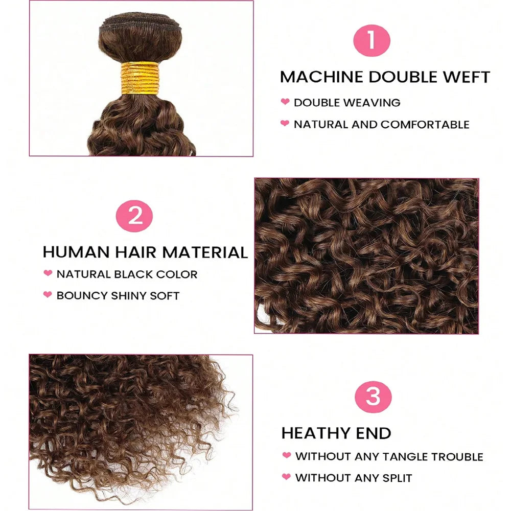 Extensions Water Wave Remy Hair Chocolate Brown – CLEVI Paris