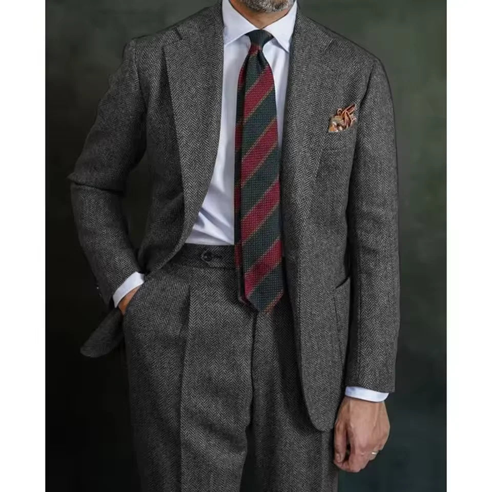 Costume homme à chevrons deux pièces – CLEVI Paris