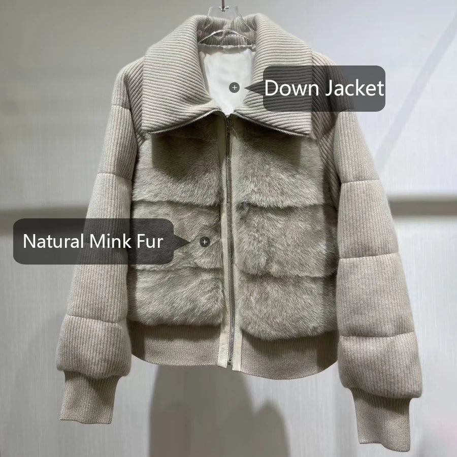 Veste courte femme zippée à grand col – CLEVI Paris