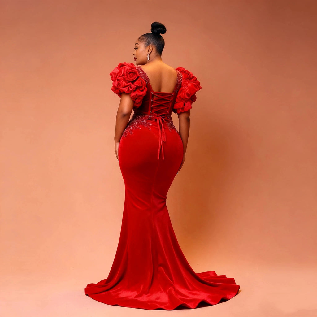 Robe de soirée sirène perlée – CLEVI Paris