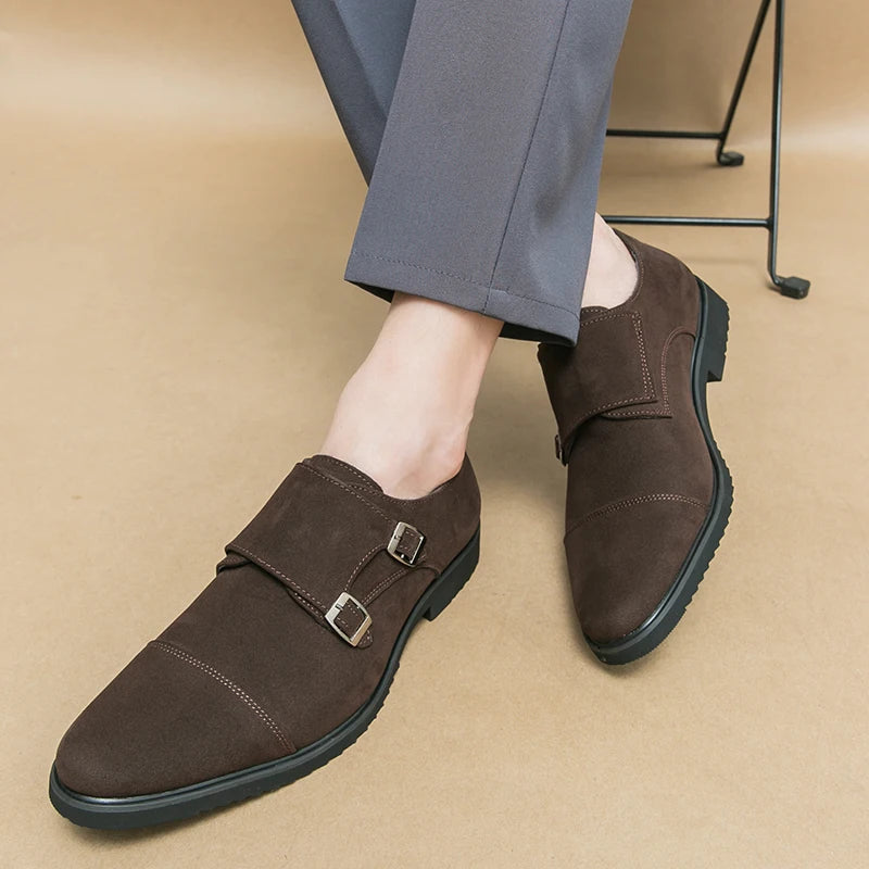 Loafers Flock Bout Pointu Double Boucle Homme – CLEVI Paris