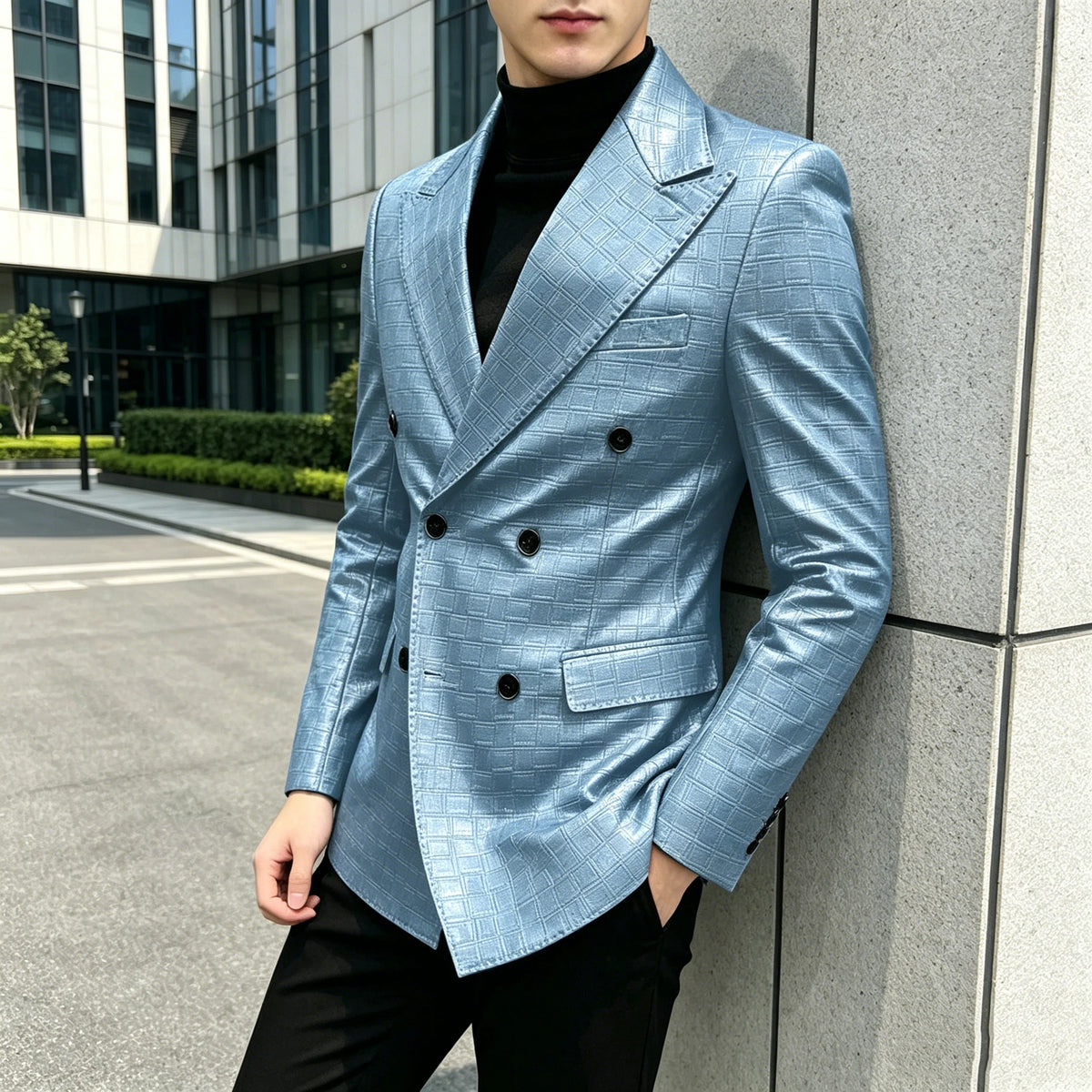 Blazer similicuir homme effet croco – CLEVI Paris