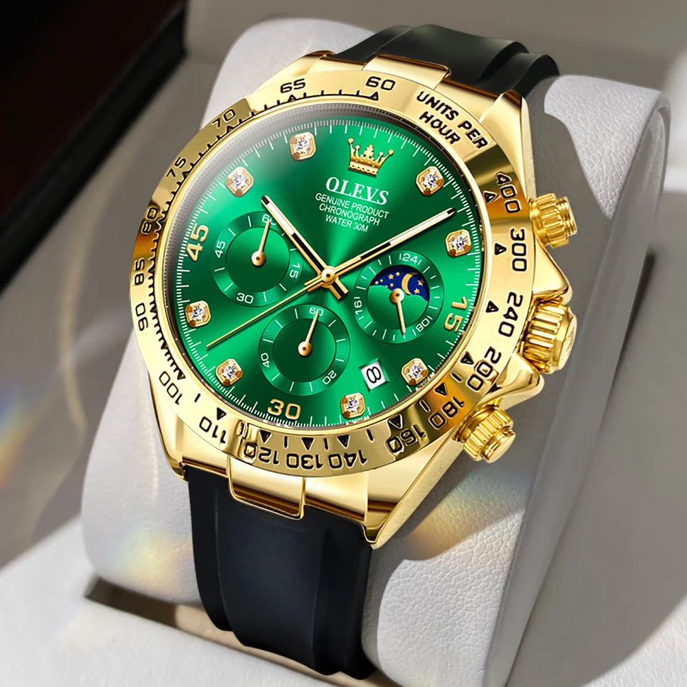 Montre Quartz Chronographe Phase de Lune OLEVS Homme – CLEVI Paris