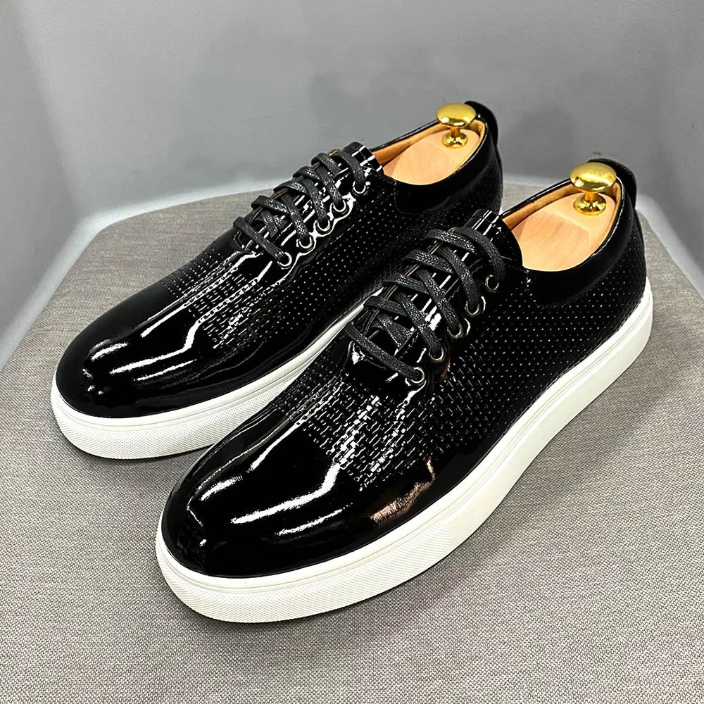 Oxford homme en cuir verni à lacets – CLEVI Paris