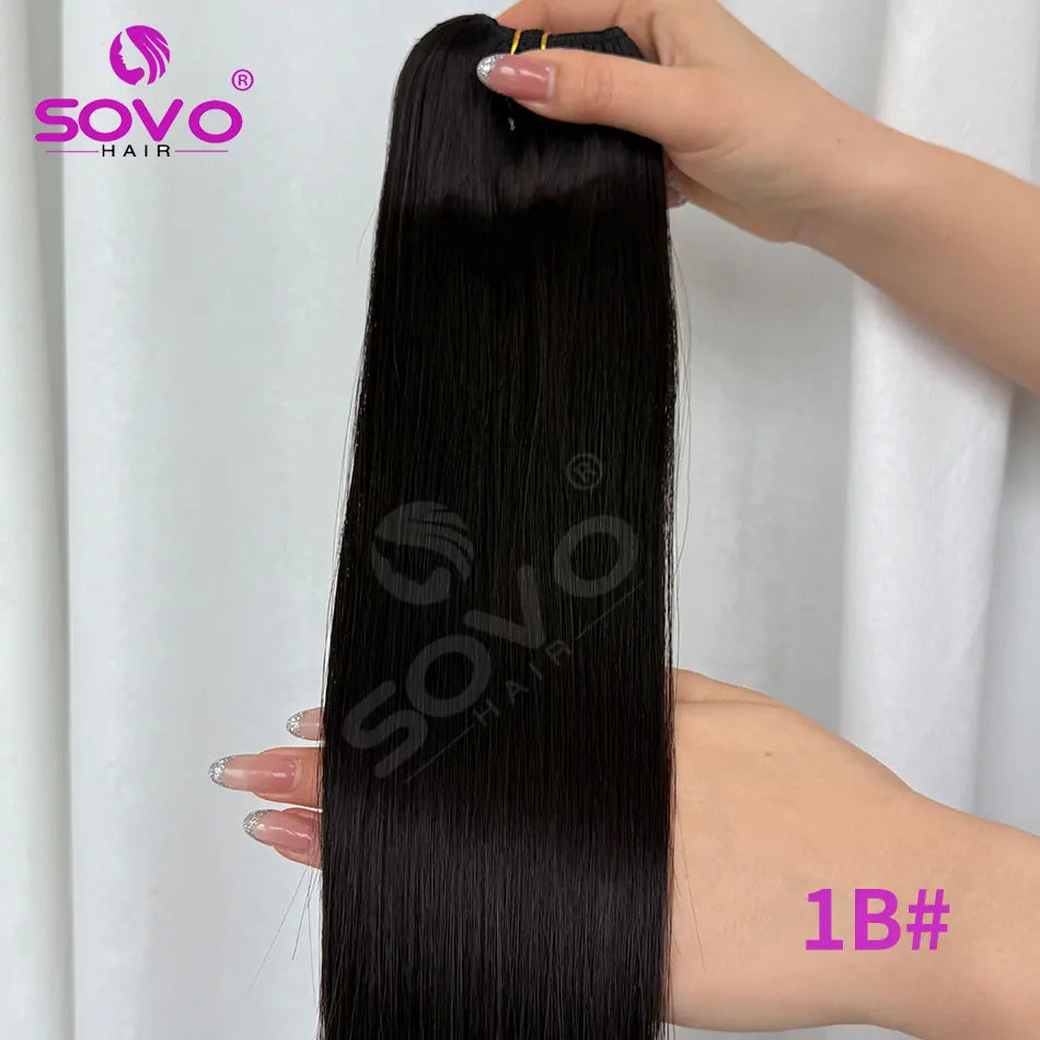 Extensions Clips Remy 7Pcs 120g Droites Femme – CLEVI Paris