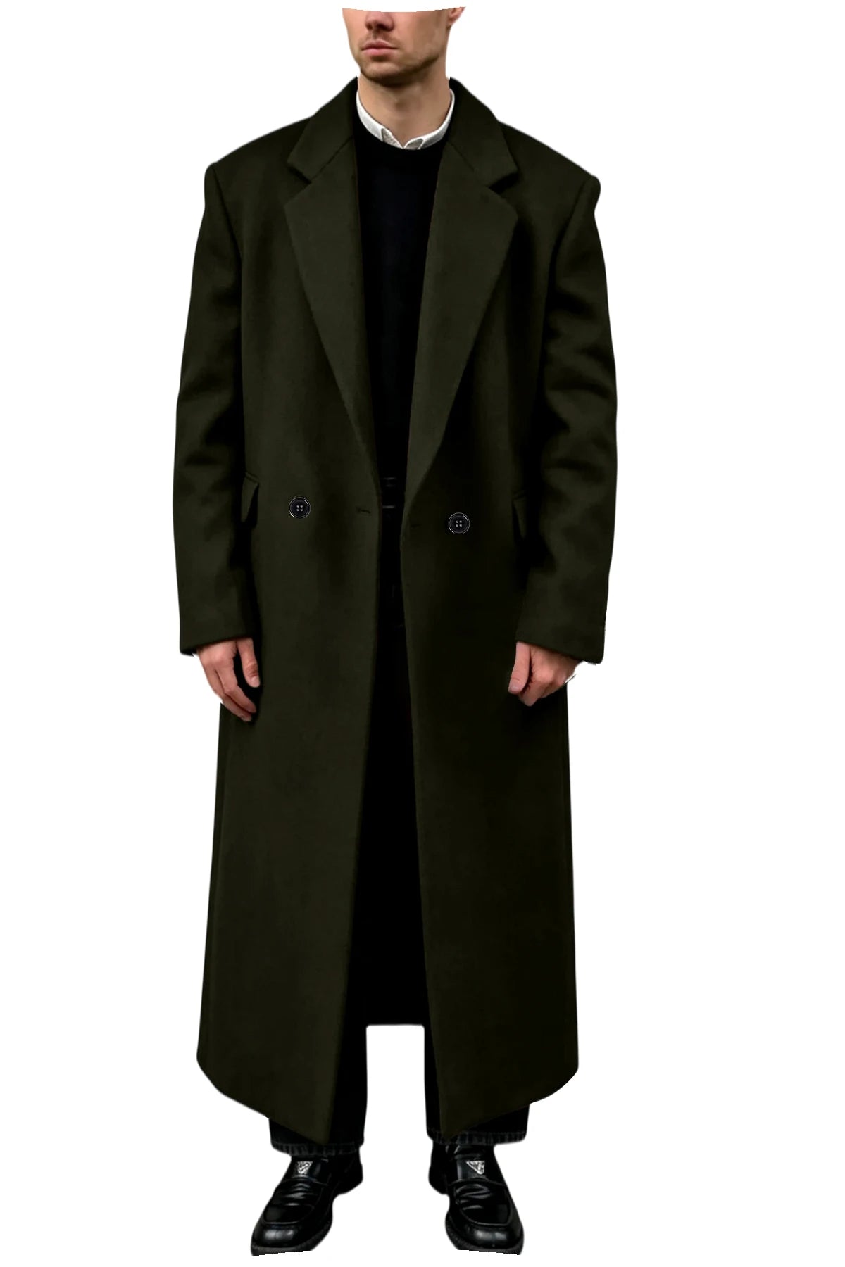 Manteau homme très long en laine mélangée – CLEVI Paris