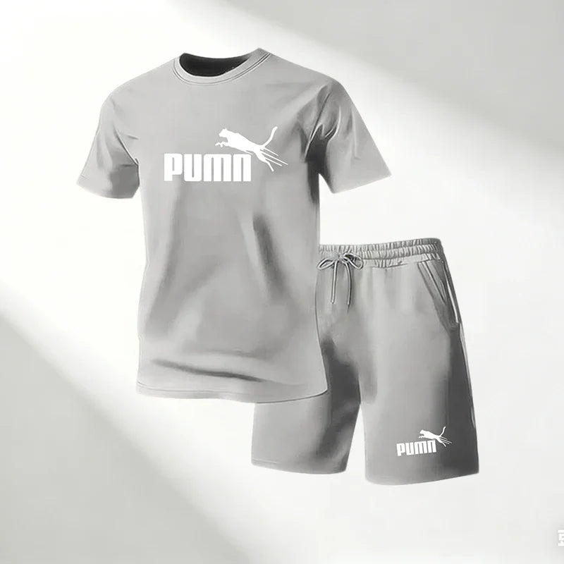 Lot de 2 Ensembles Homme T-Shirt Col Rond + Short Sport Séchage Rapide – CLEVI Paris