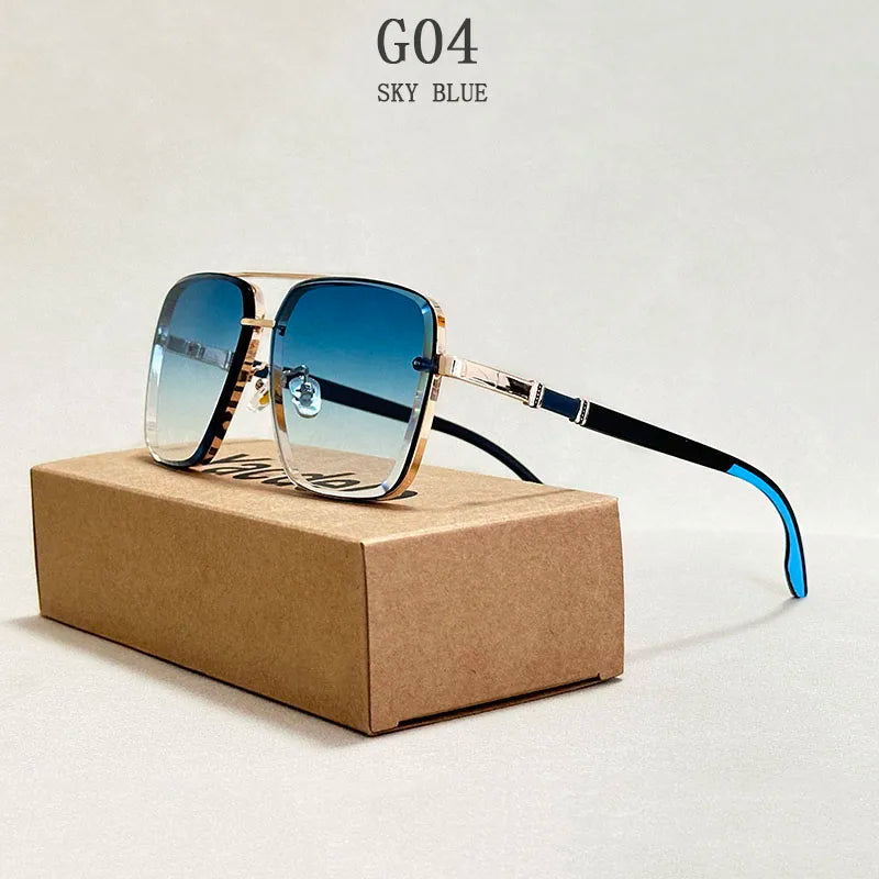 Lunettes de Soleil Carrées Vintage Luxe Miroir UV400 Unisexe – CLEVI Paris