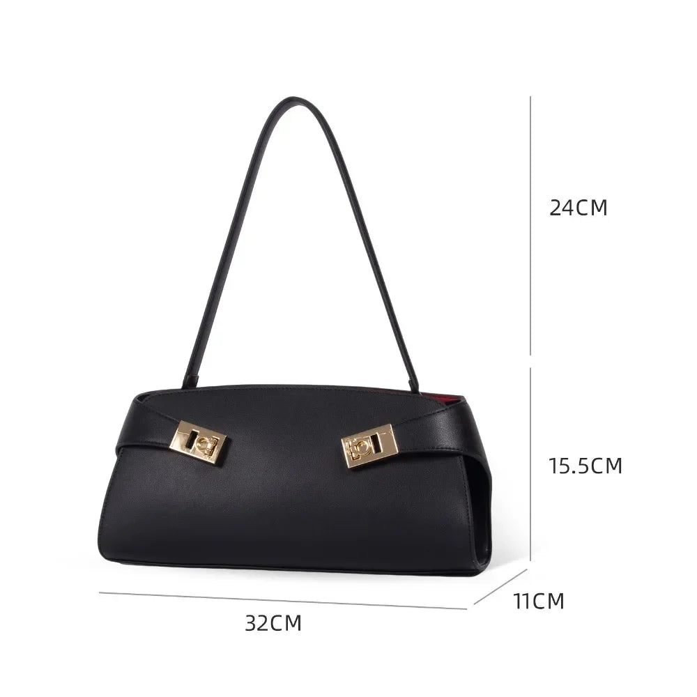 Sac Épaule Femme Cuir Véritable Luxe Minimaliste 32x11x15,5cm – CLEVI Paris