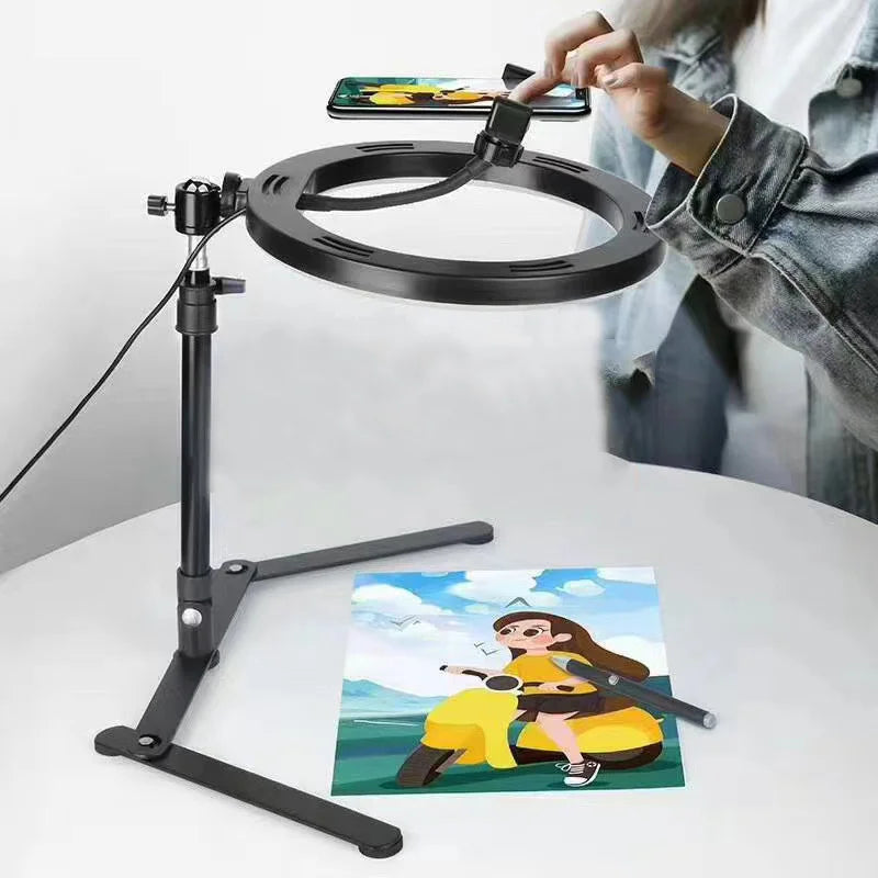Anneau LED BTFOOR 26 cm avec support téléphone – CLEVI Paris