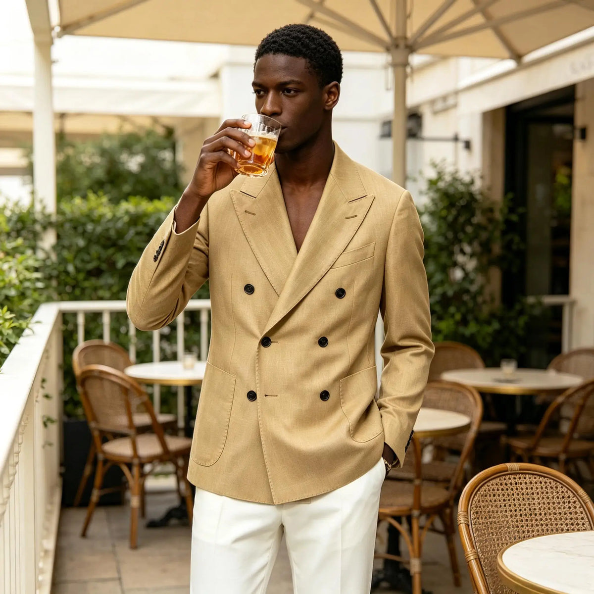 Blazer croisé homme en lin – CLEVI Paris