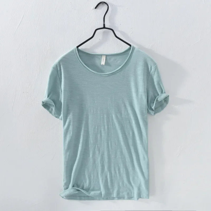 T-Shirt Homme Basique 100% Coton Col Rond Slim Fit Respirant Printemps Été M-3XL – CLEVI Paris