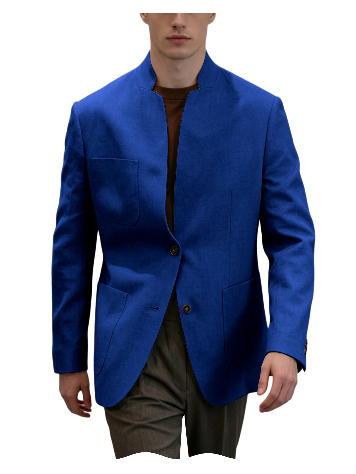 Blazer homme en lin – Col montant – CLEVI Paris