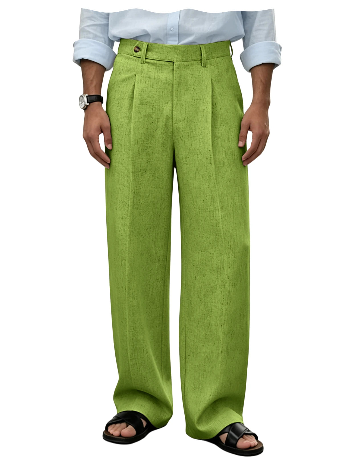 Pantalon homme en lin coupe ample – CLEVI Paris