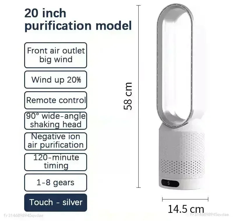 Ventilateur colonne sans pales 8 vitesses – CLEVI Paris