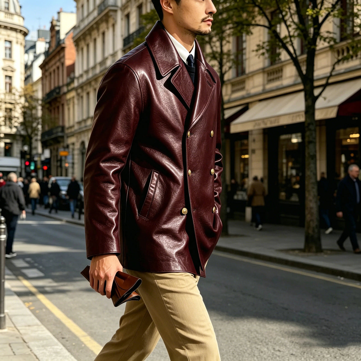Blazer croisé effet cuir homme – CLEVI Paris