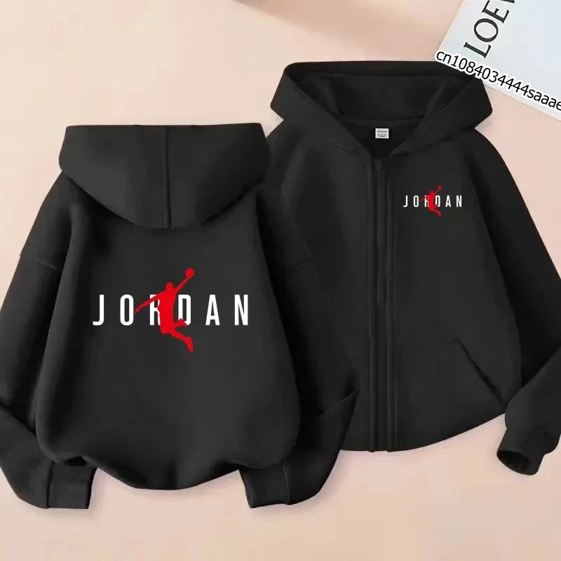 Sweat enfant à capuche zippé imprimé – CLEVI Paris