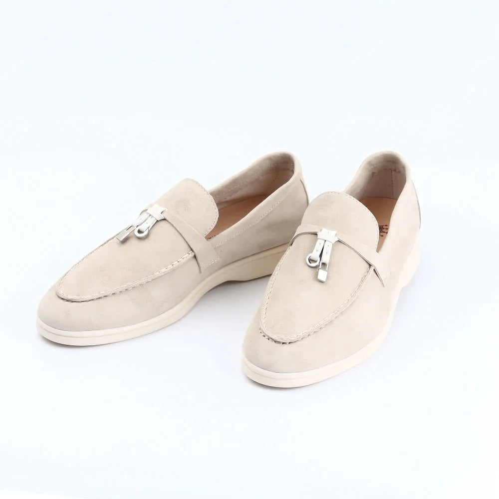 Chaussures plates femme à détails cousus – CLEVI Paris