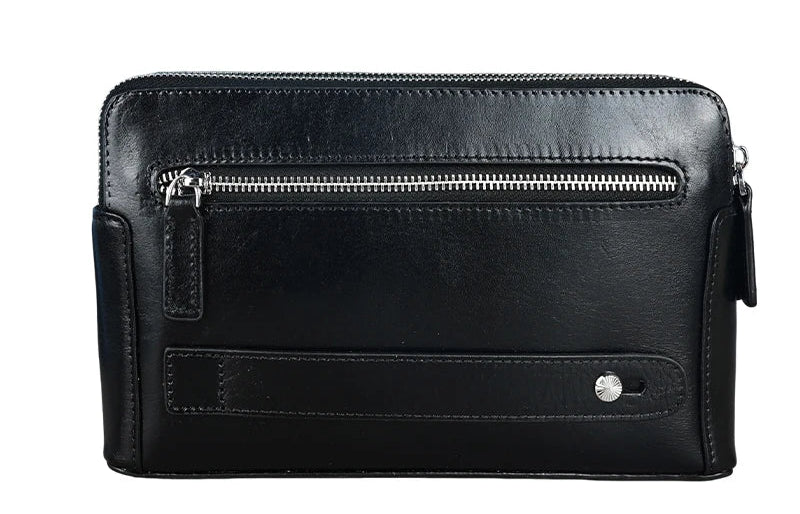 Pochette Clutch Cuir Véritable Homme Double Zip DIYA – CLEVI Paris
