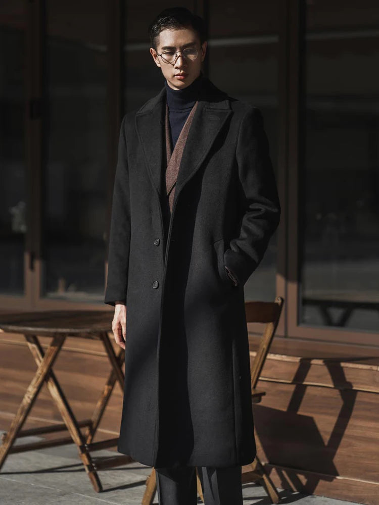 Manteau long noir homme – CLEVI Paris