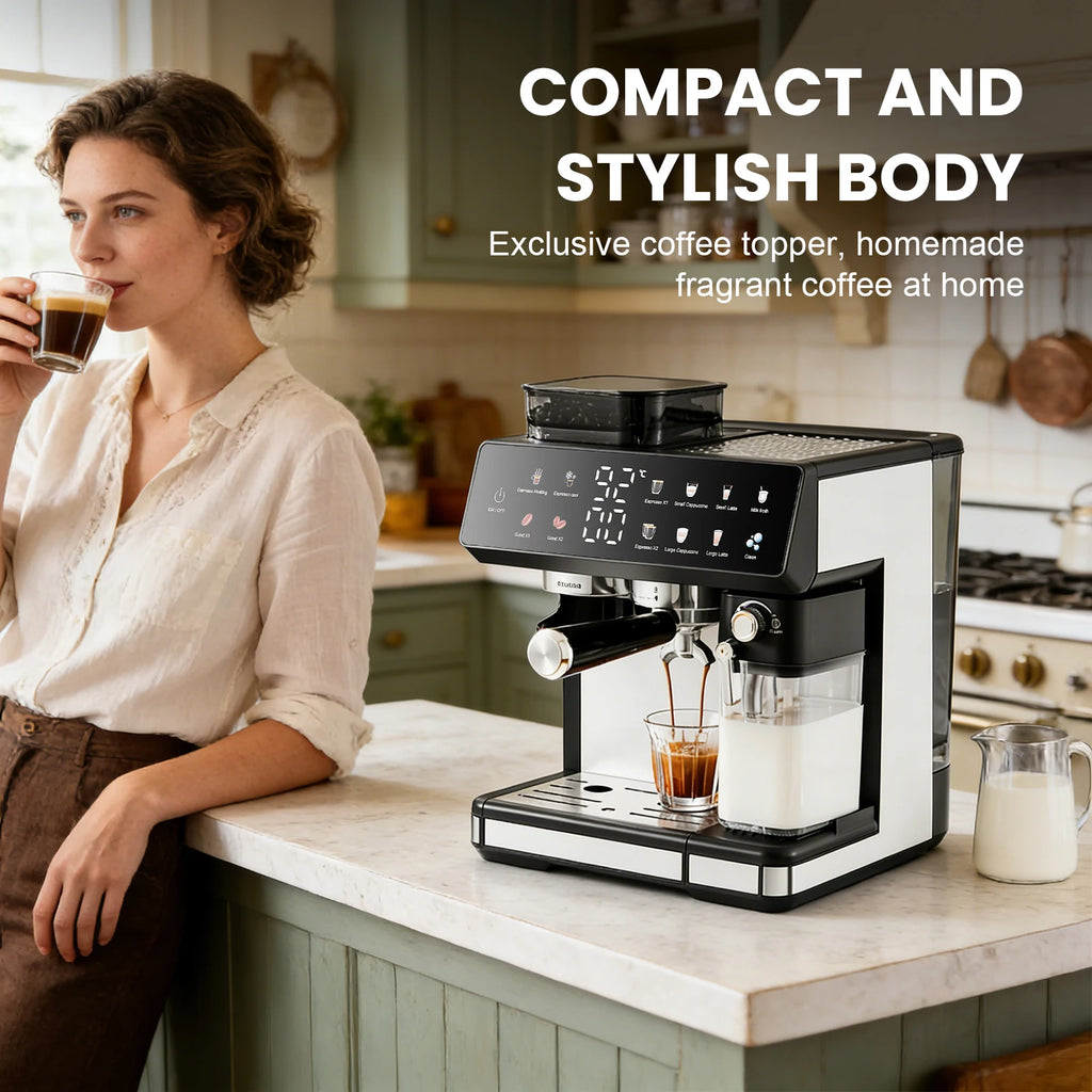 Machine à expresso avec moulin et écran TFT – CLEVI Paris