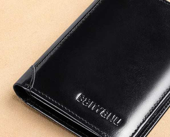 Portefeuille Court Homme Cuir Véritable Anti-RFID Multifonction 8 Coloris – CLEVI Paris