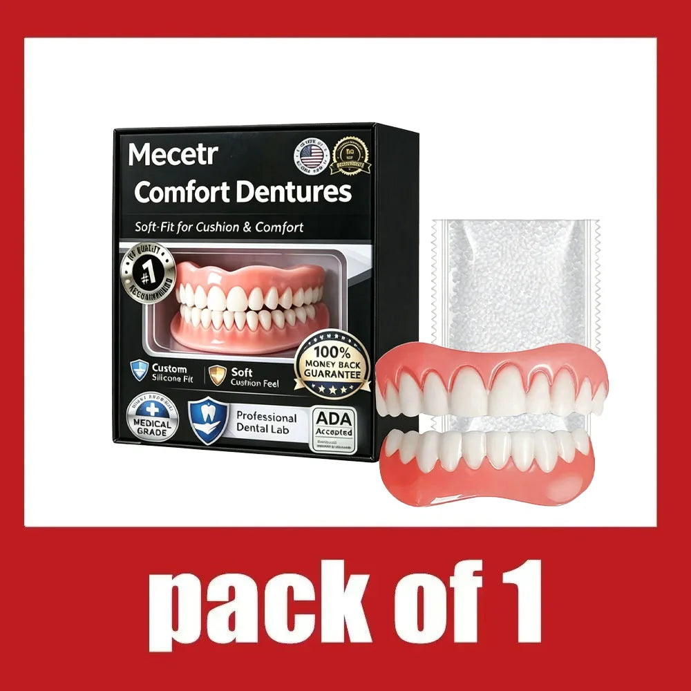 Dentier Complet Silicone – Fausses Dents Naturelles Haut & Bas | Confort Instantané