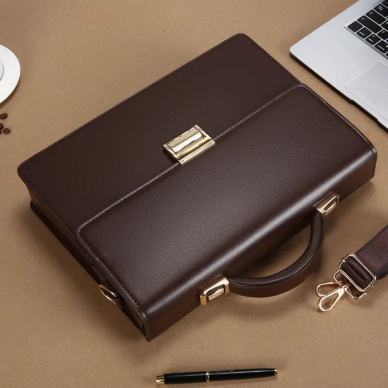 Serviette Homme PU Serrure À Code Grande Capacité Documents 38cm – CLEVI Paris