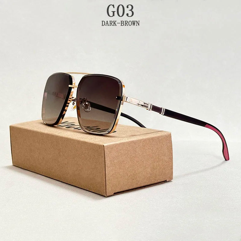 Lunettes de Soleil Carrées Vintage Luxe Miroir UV400 Unisexe – CLEVI Paris