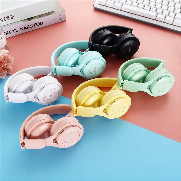 Casque Bluetooth Macaron Y08 Gaming Fille Micro Carte SD – CLEVI Paris