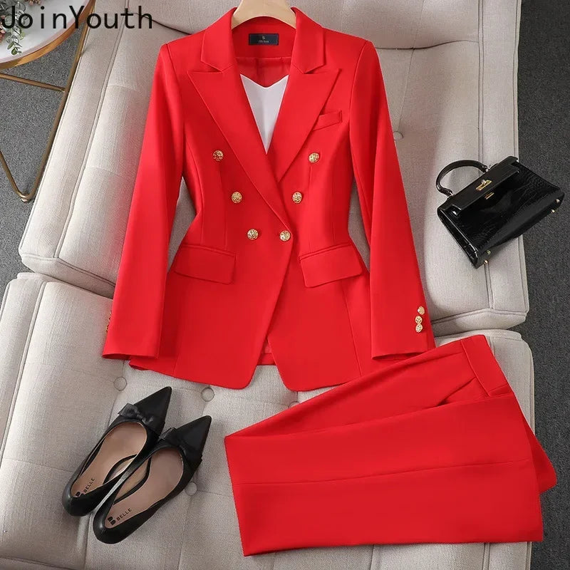 Ensemble femme blazer et pantalon droit – CLEVI Paris