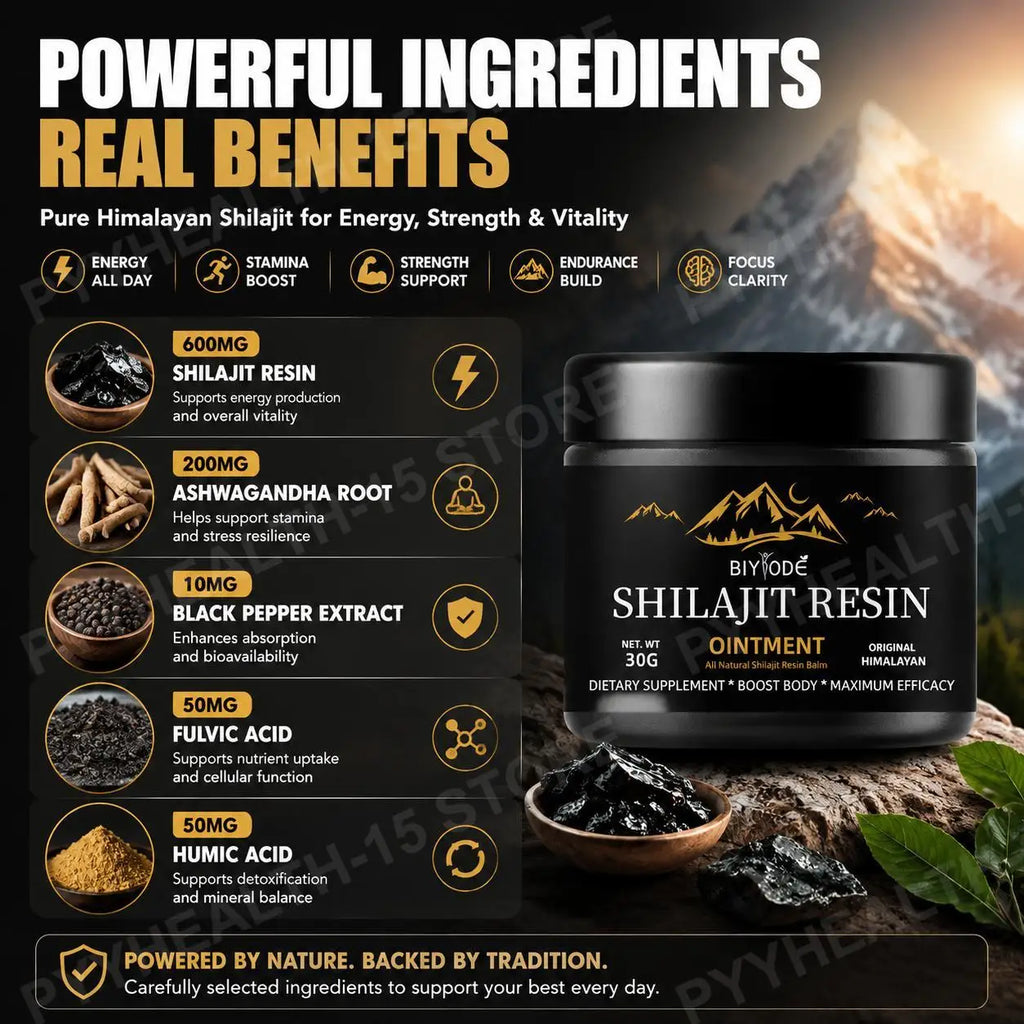 Résine de shilajit Biyode, 30 g – CLEVI Paris