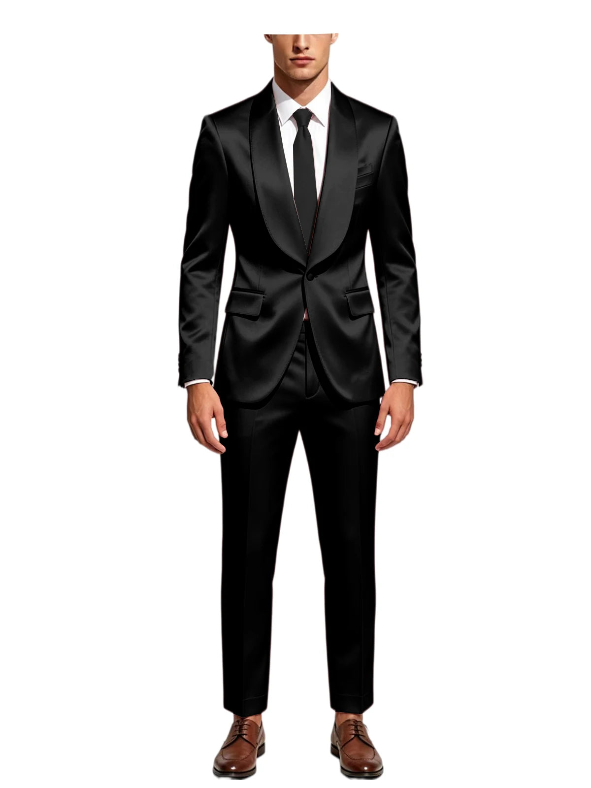 Smoking homme 2 pièces en satin – CLEVI Paris