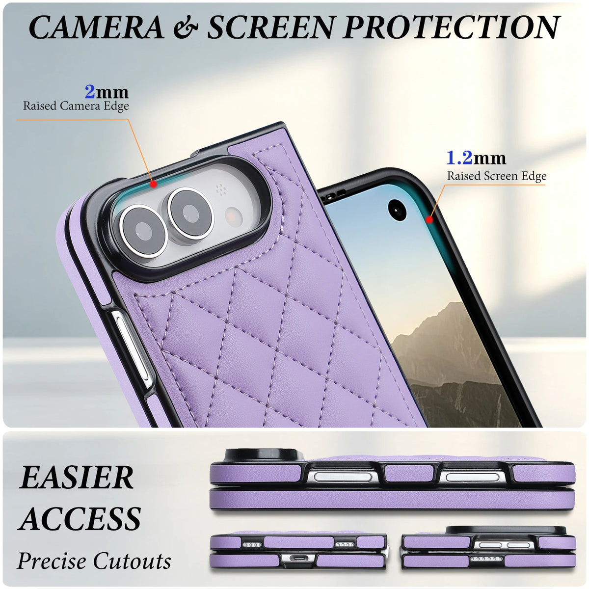 Coque iPhone Duo en simili cuir quadrillé – CLEVI Paris