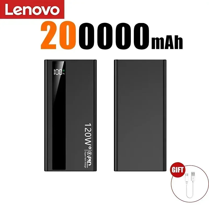 Batterie Externe Lenovo 120W Charge Rapide Bidirectionnelle Certifiée 3C Affichage LED USB-C 245g – CLEVI Paris