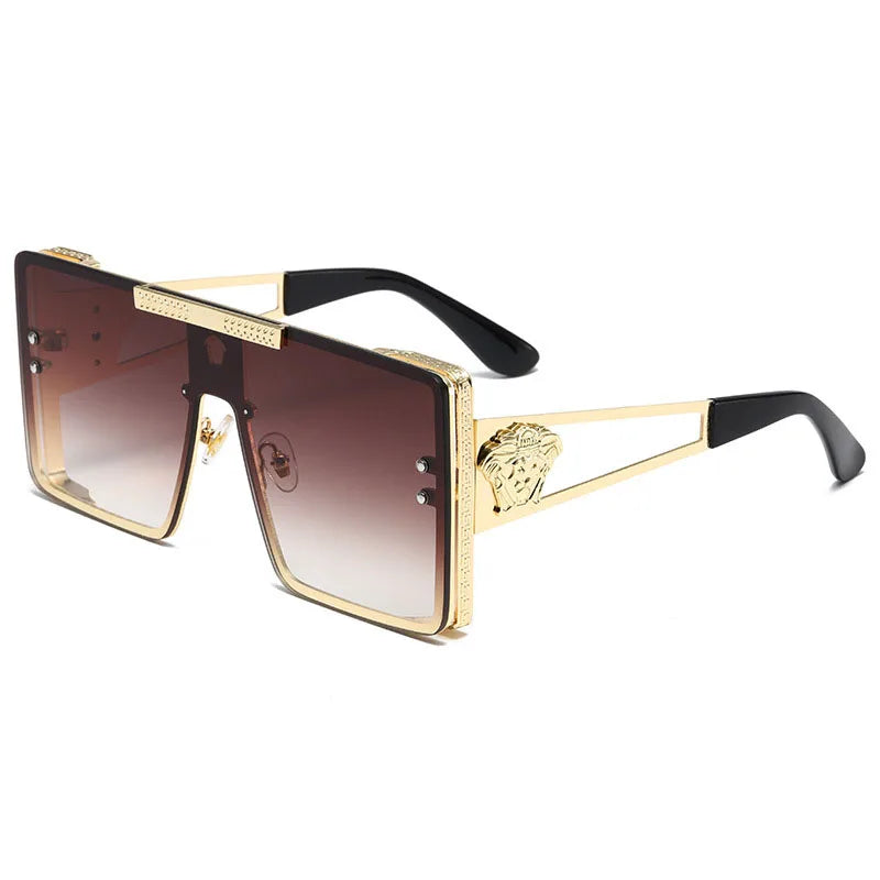 Lunettes de Soleil Rectangulaires Oversize Métal Polarisées Unisexe – CLEVI Paris